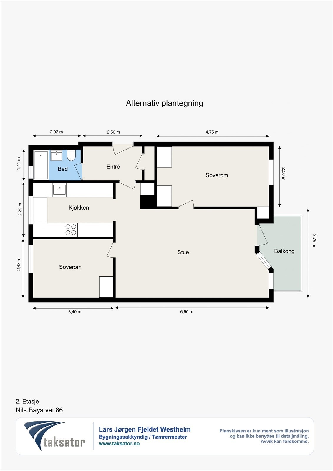 Alternativ planløsning, hvor man får en åpen kjøkken/stue løsning. Galleribilde