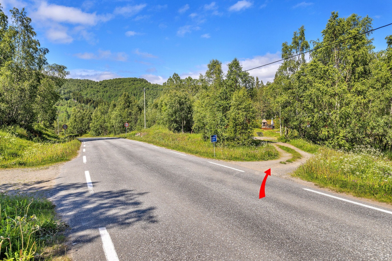 Enkel adkomst til eiendommen fra Fv819. Galleribilde