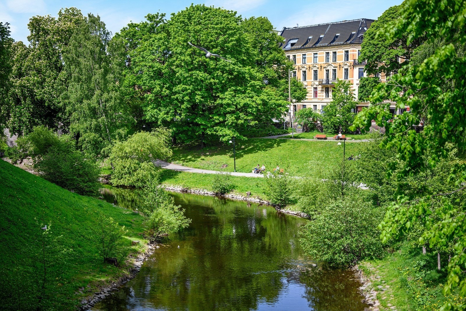 Fine turmuligheter langs Akerselva både opp til Nydalen med bademuligheter, samt ned til mathallen med et bredt utvalg av god mat og drikke. Galleribilde