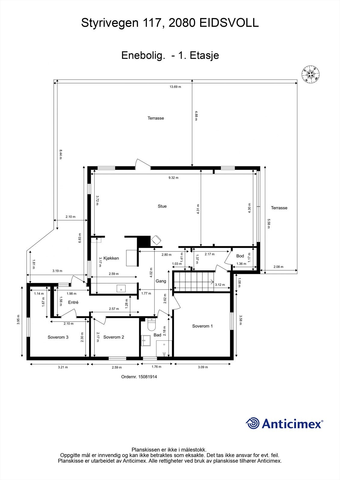 Plantegning 1. etasje Galleribilde
