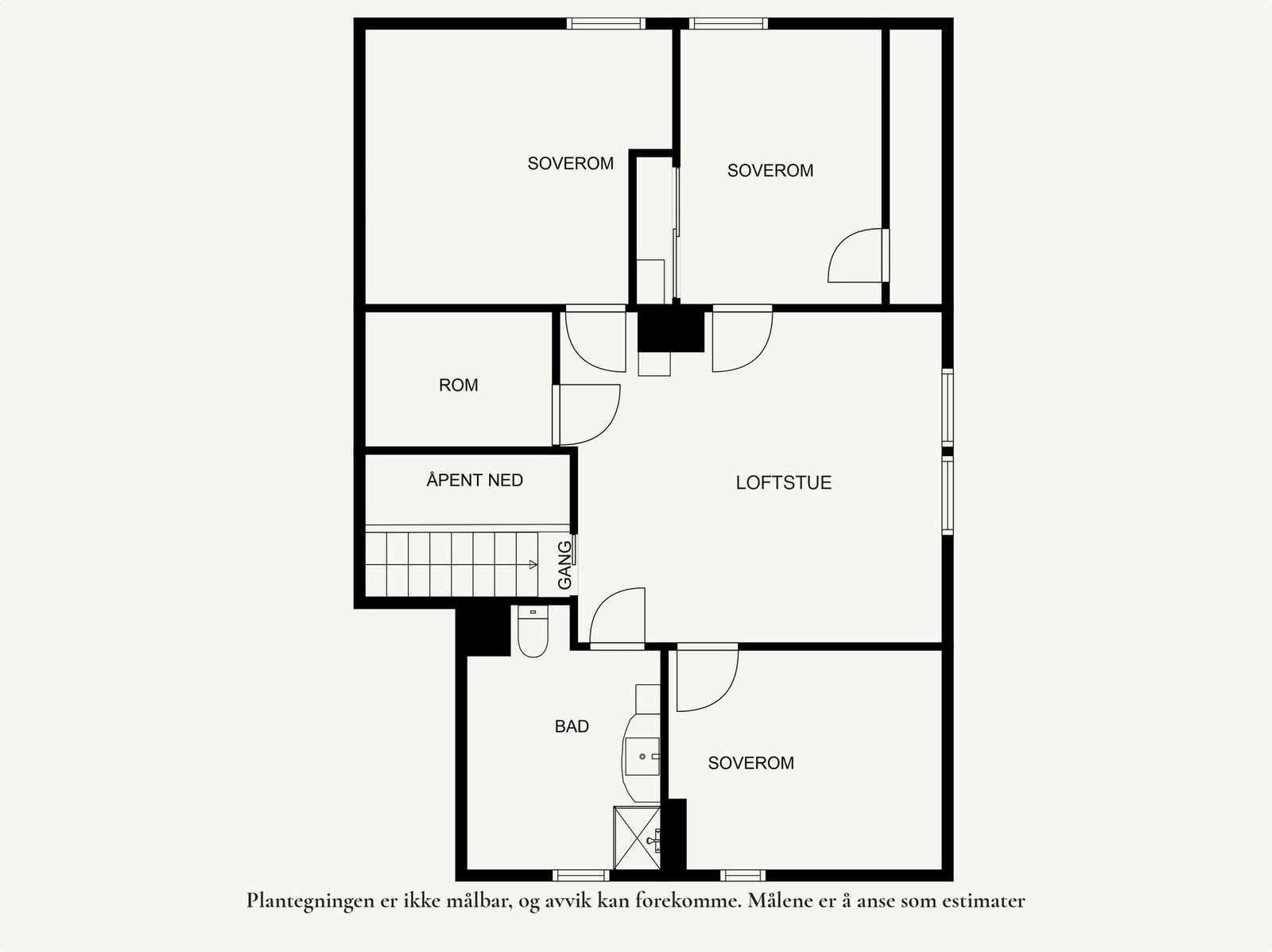 Plantegning Loftsetasje. Galleribilde