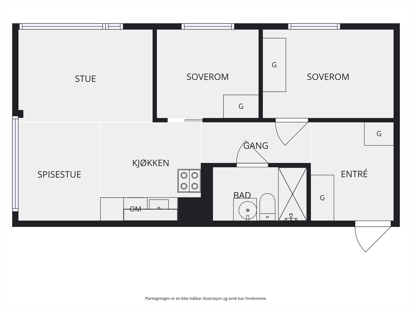 Skisse av leilighet Galleribilde