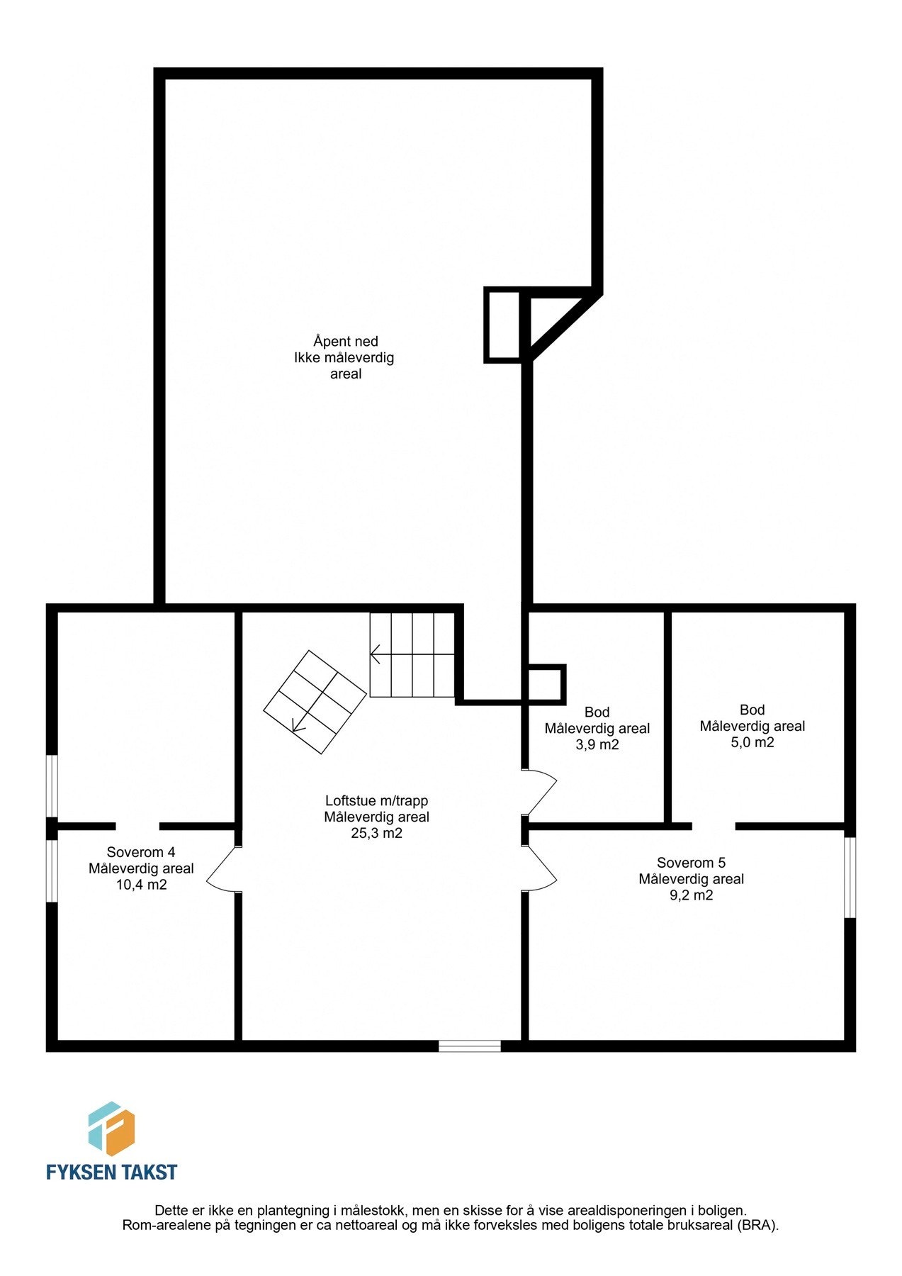 Plantegning Loftsetasje. Galleribilde