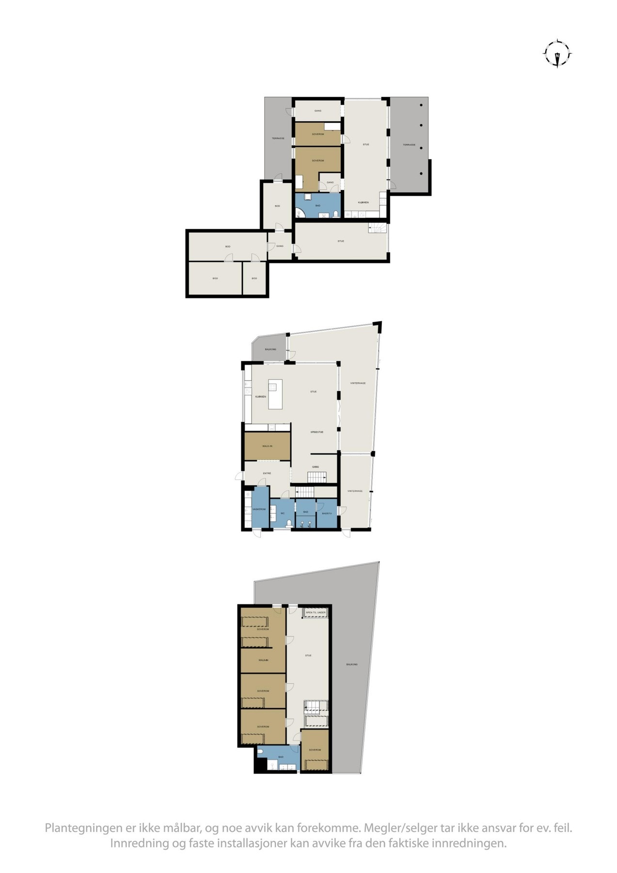 Plantegning alle plan Galleribilde