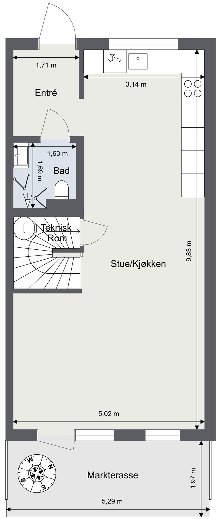 Plantegning 1. etasje. Galleribilde