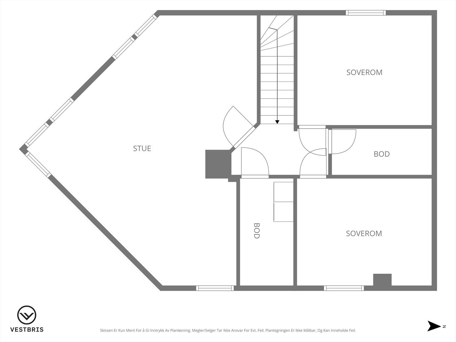 Plantegning loftsetasjen. Galleribilde