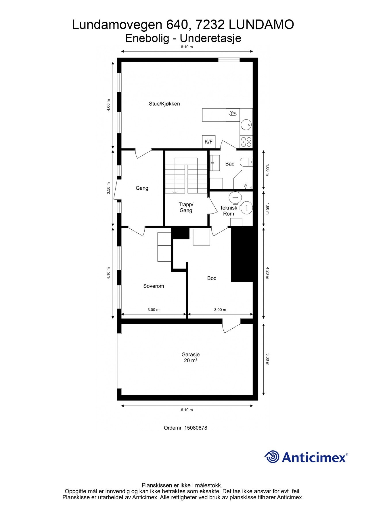 Plantegning - underetasje/sokkeletasje. Galleribilde