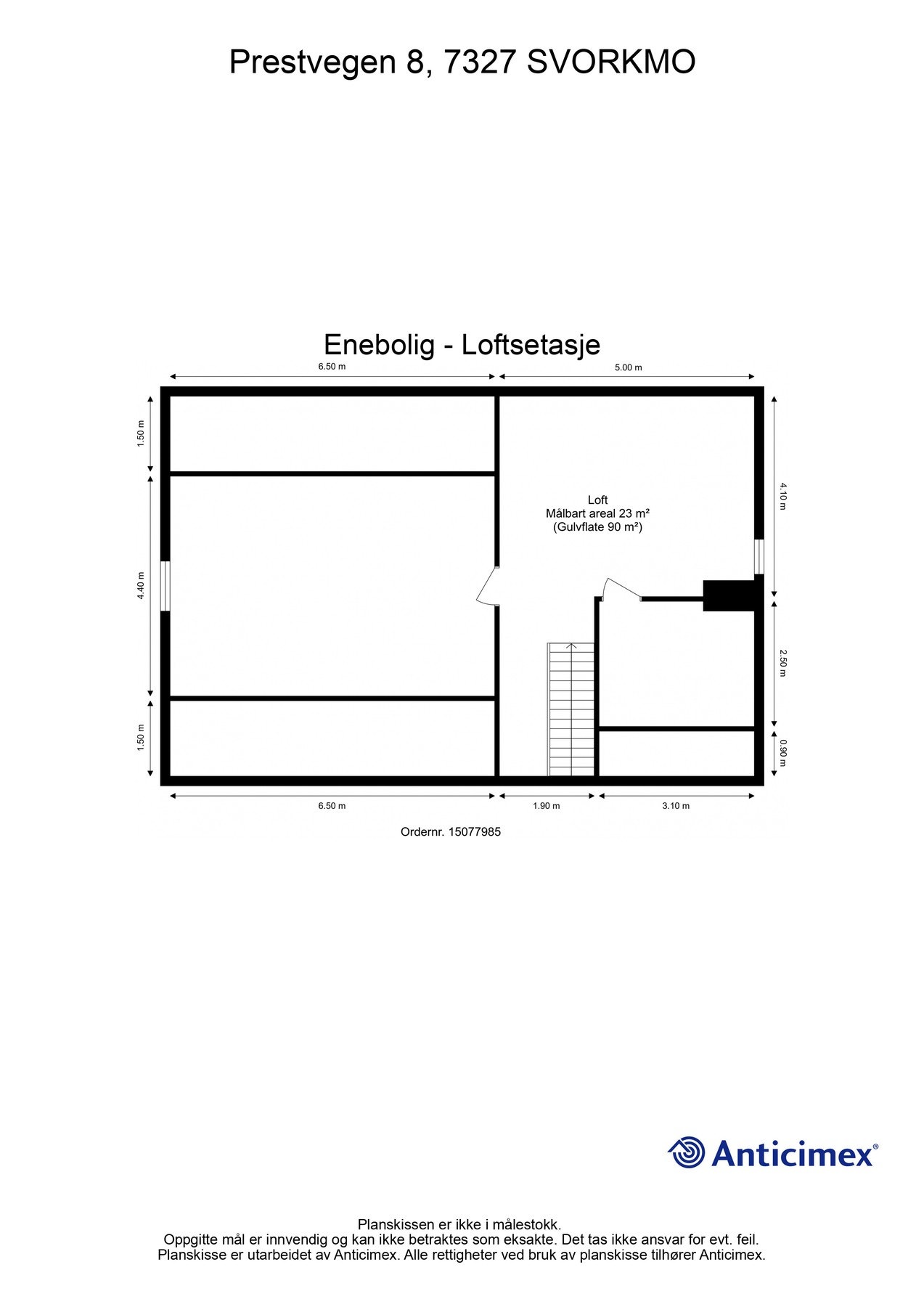 Planskisse - loftsetasje. Galleribilde