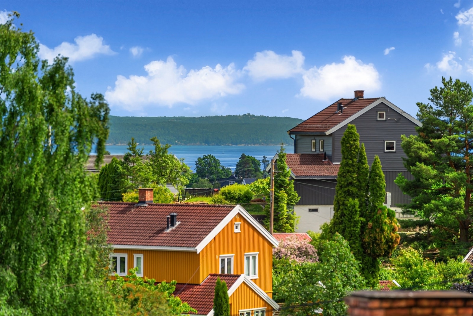 Utsikt mot sjøen fra eiendommen. Galleribilde