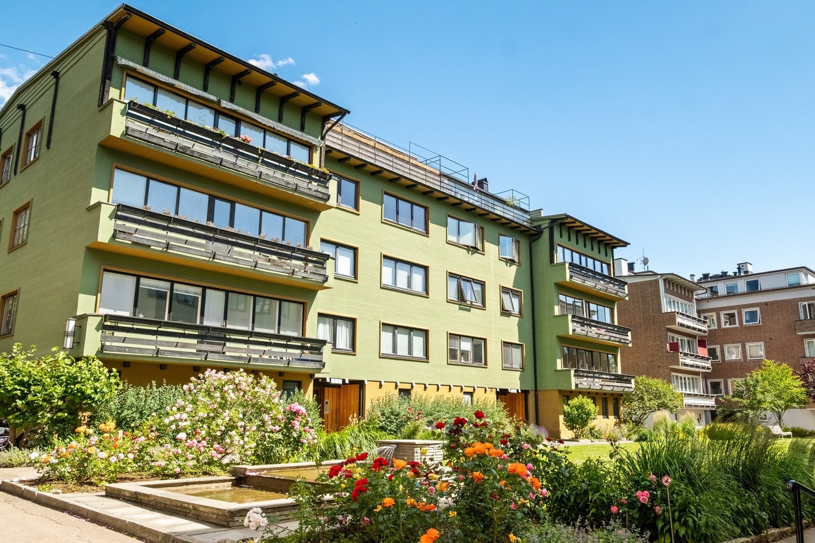 Flott parkmessig bakgård Galleribilde