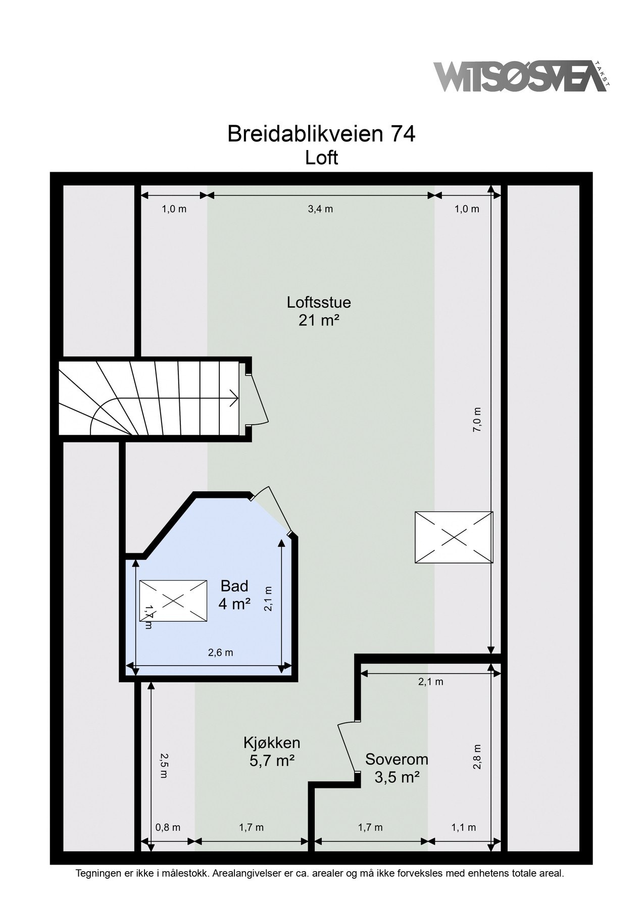 Planskisse loft. Galleribilde