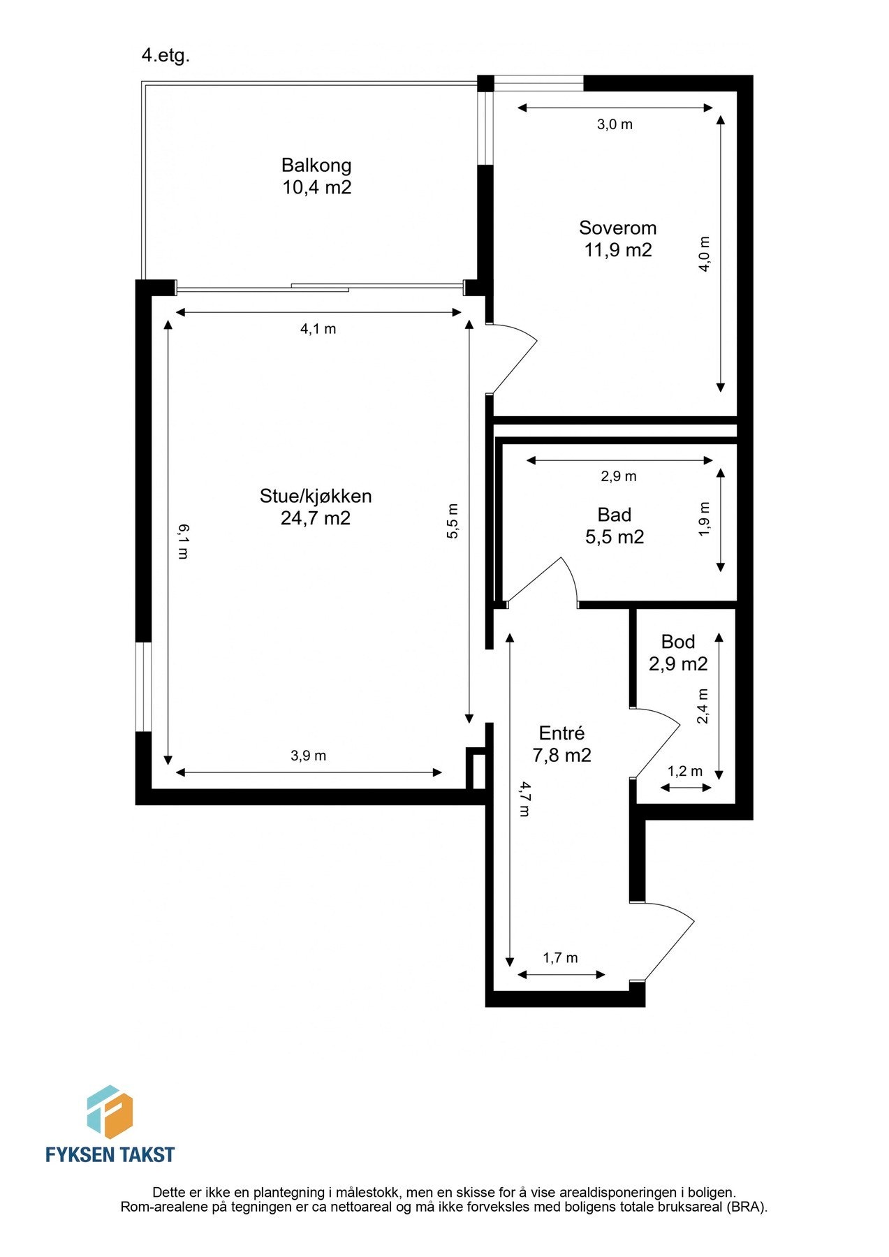 Målsatt planskisse. Galleribilde