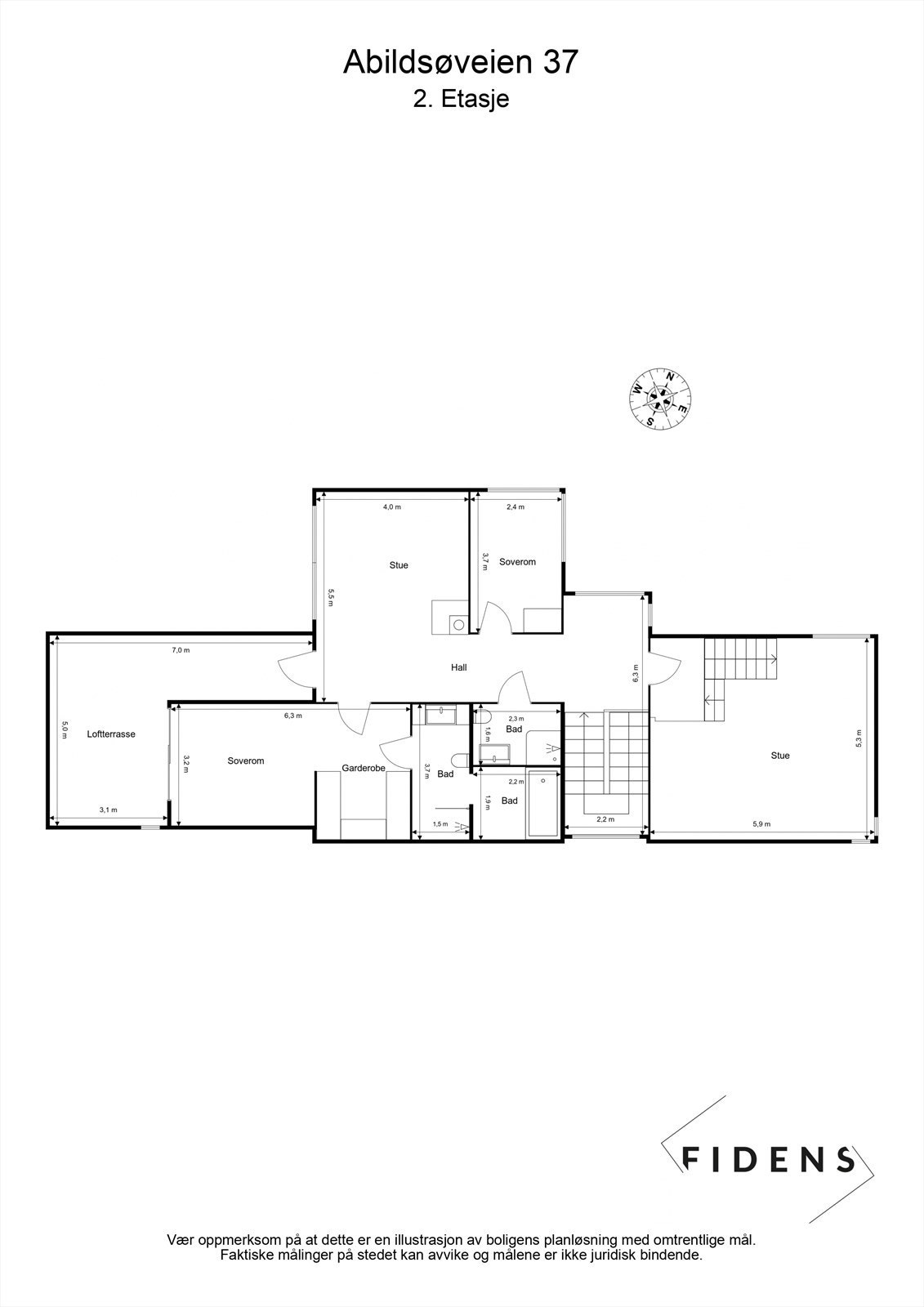 Plantegning 2. etasje. Galleribilde