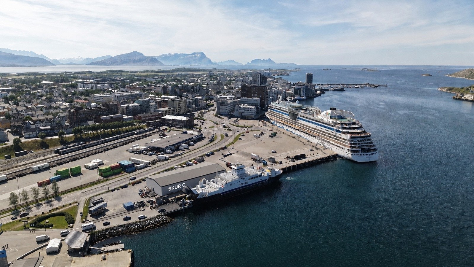 Område - Jernbanekaia. Bilde tatt av Bodø Havn/Drone Nord Galleribilde