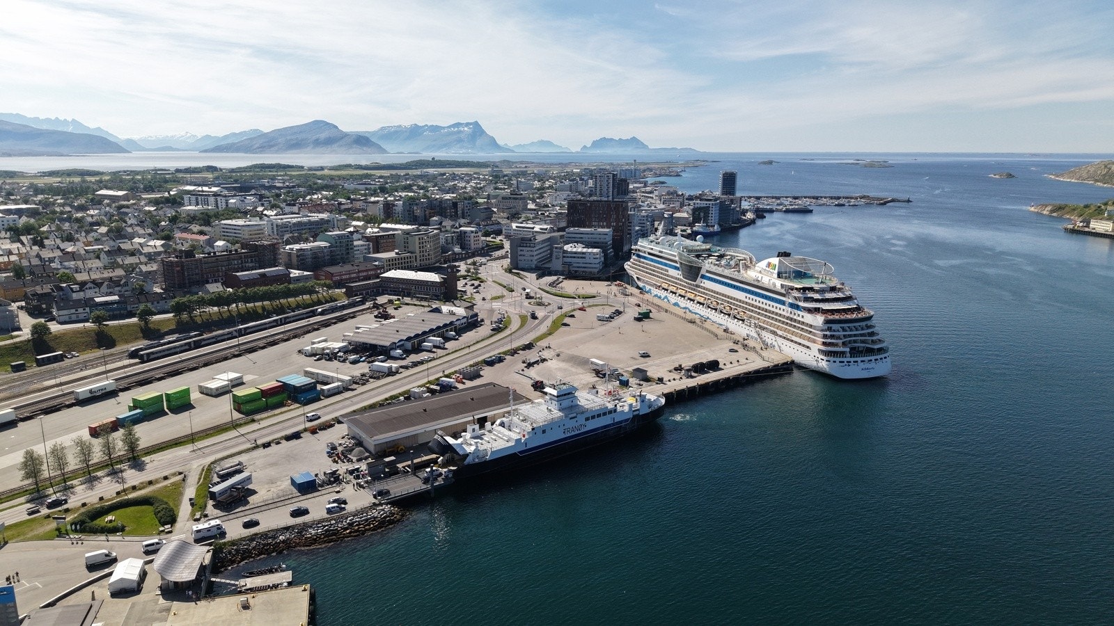 Område - Jernbanekaia. Bilde tatt av Bodø Havn/Drone Nord Galleribilde