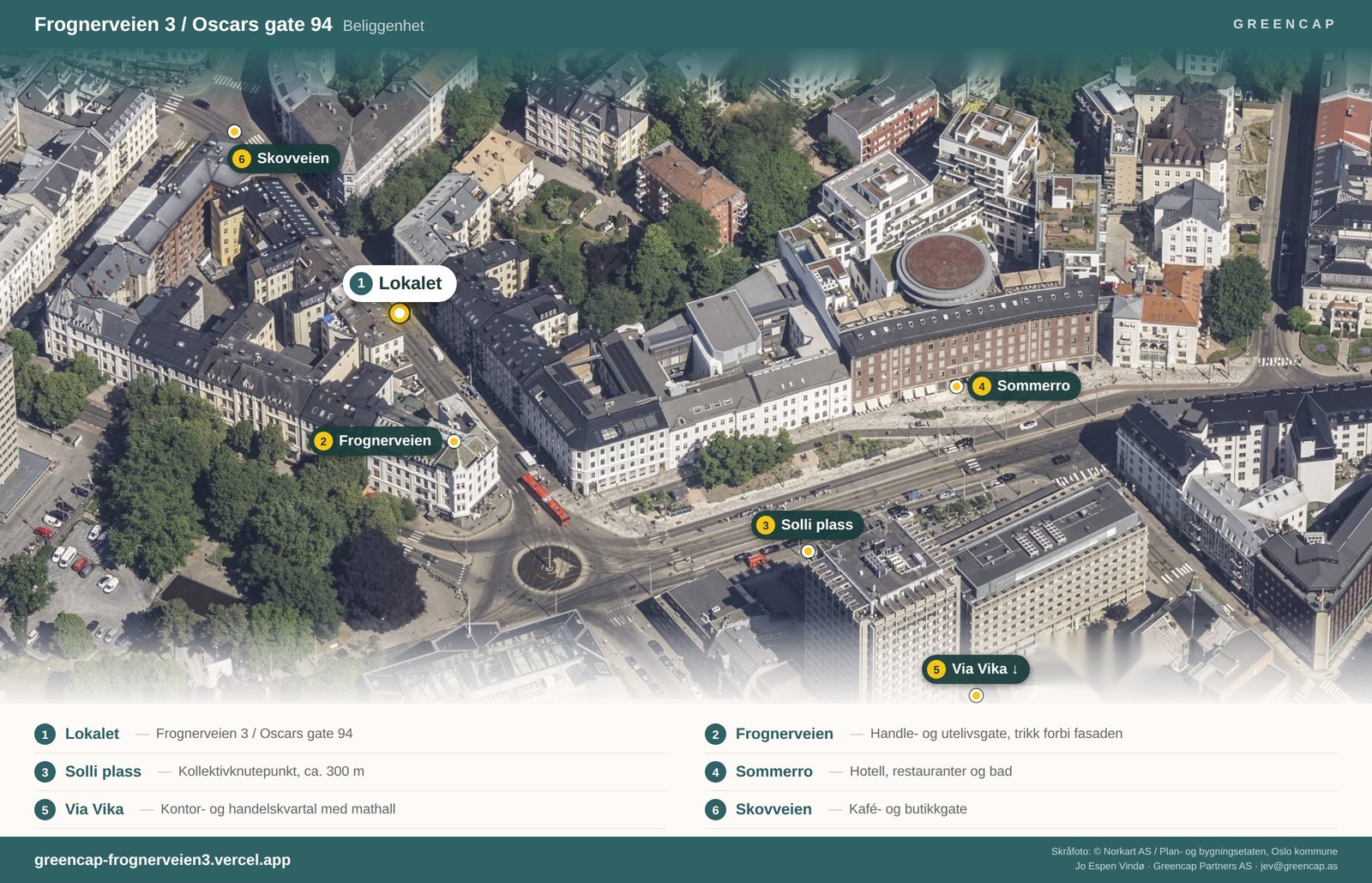 Beliggenhet i Frognerveien ved Solli Plass Galleribilde