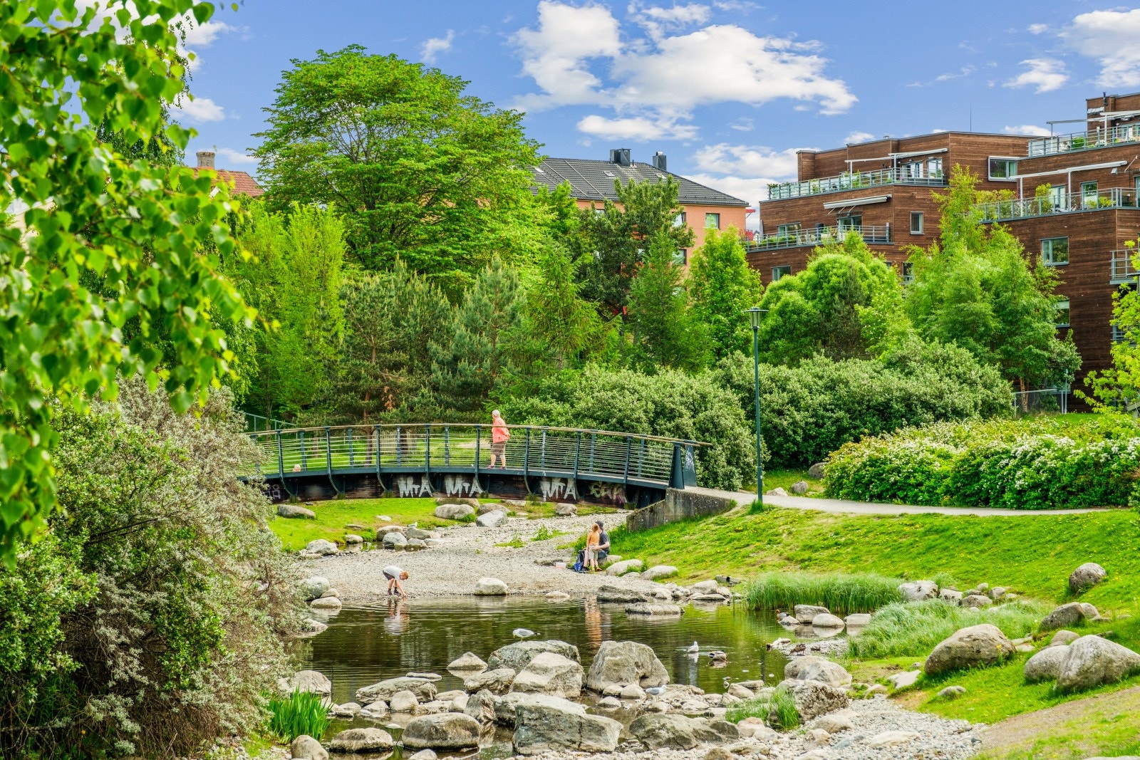 Nærområdet byr på flere pent opparbeidede parker og lekeplasser. Iladalen park ligger kun en kort spasertur unna og er et perfekt sted å nyte fine sommerdager. Galleribilde