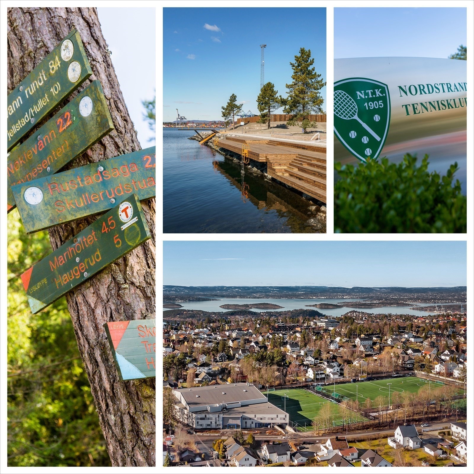 Nærområdet byr på et rikt fritidstilbud med turmuligheter i Østmarka, samt lokale idrettslag som Nordstrand IF og Nordstrand Tennisklubb. Galleribilde