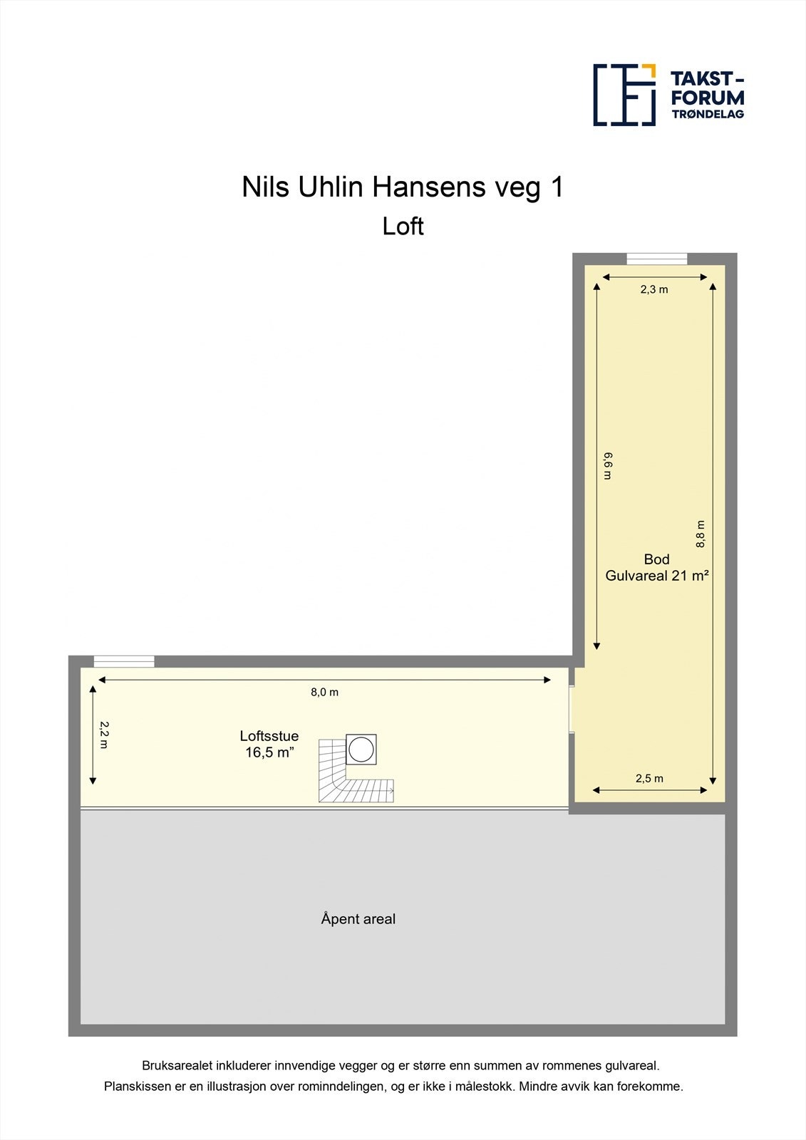 Plantegning loft. Galleribilde