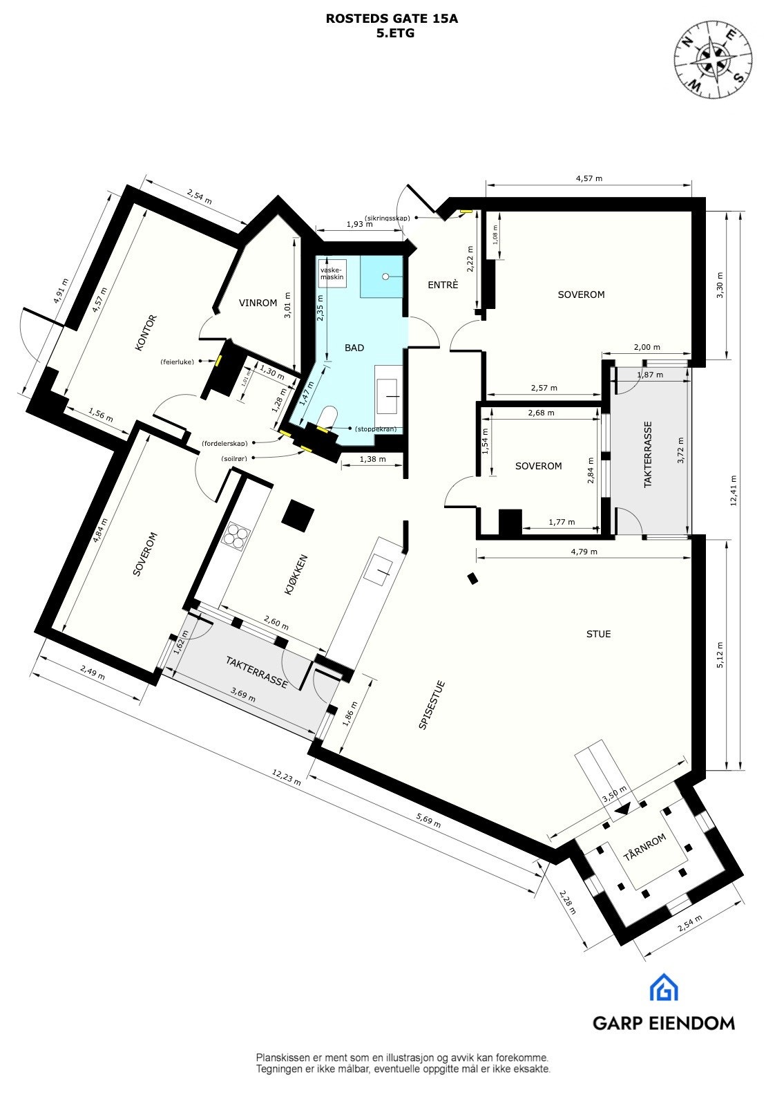 Plantegning 5.etasje Galleribilde
