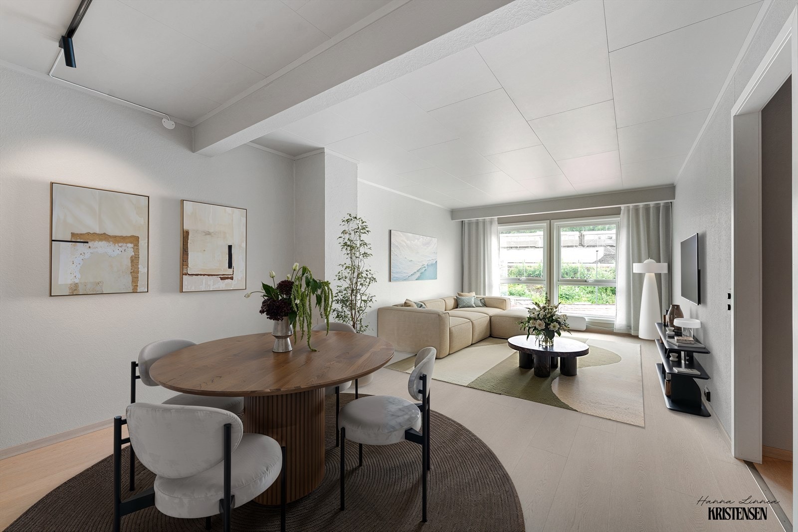 Velkommen til Frydenlundgata 44! Selveierleilighet beliggende i et veletablert og attraktivt boligområde på Frydenlund/Finnbekken i Narvik. Foto og digital møblering: Hanna Linnea Kristensen Galleribilde