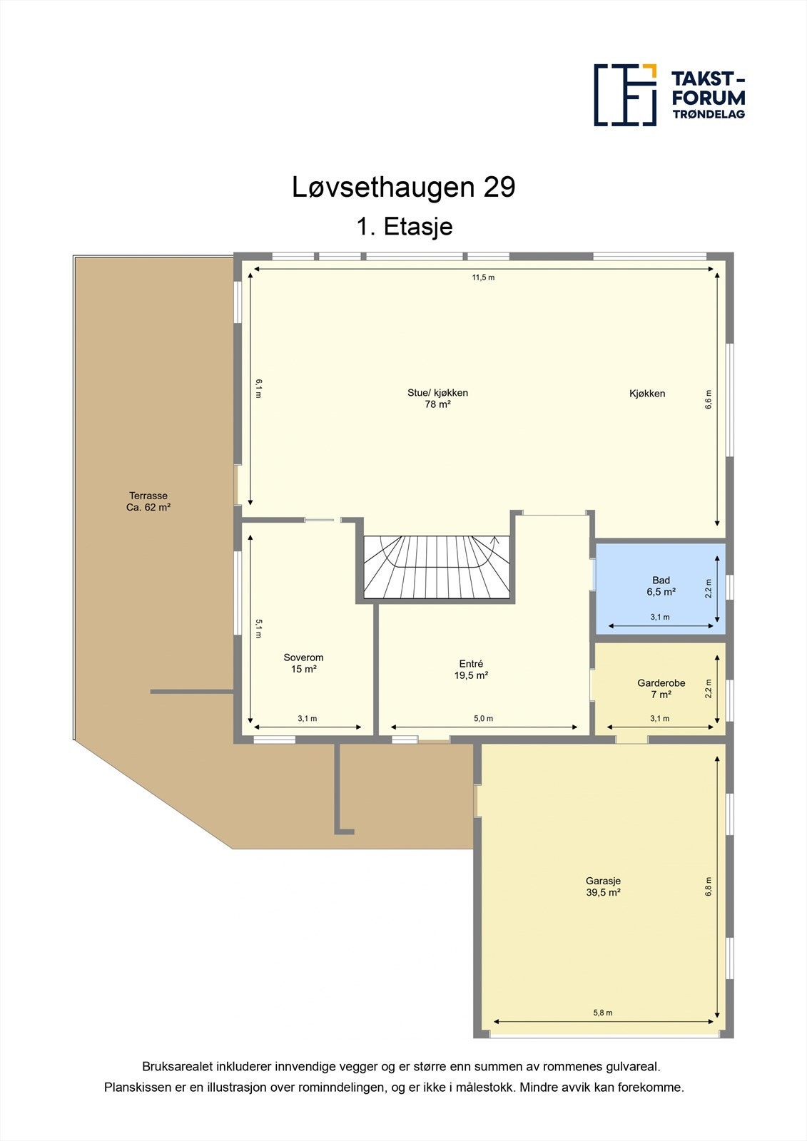 Planskisse 1. etasje. Galleribilde