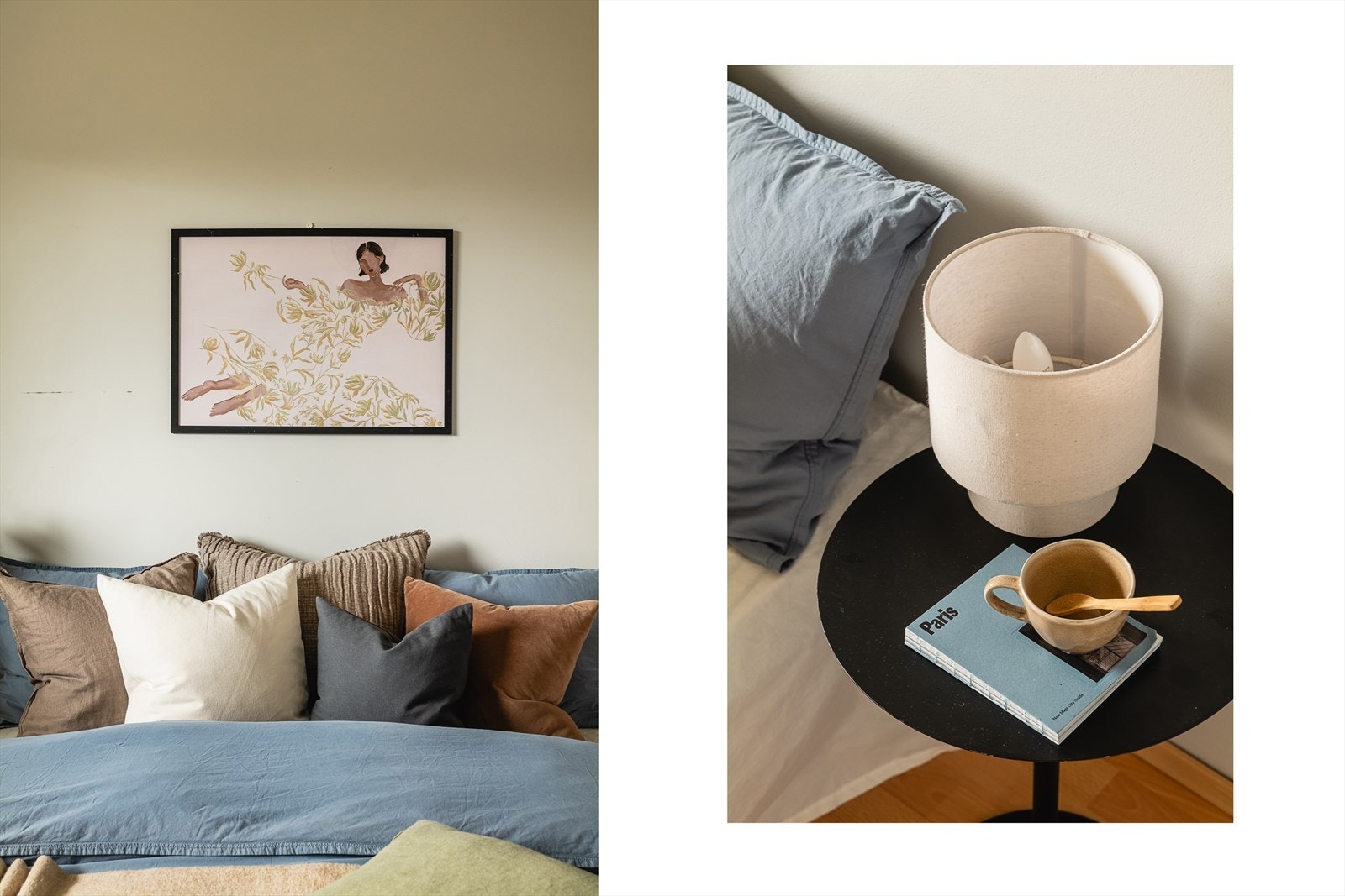 Et lyst og behagelig soverom med laminatgulv. Galleribilde