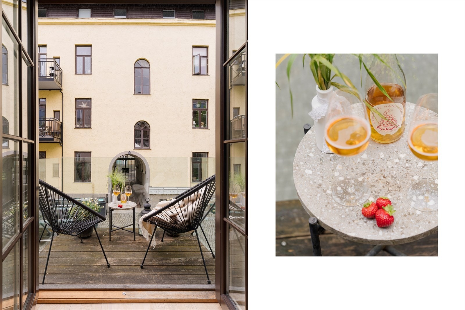 Det er gode solforhold på balkongen med formiddags- og ettermiddagssol. Her ligger alt til rette for at man kan nyte en god frokost eller lange, sene sommerkvelder. Galleribilde