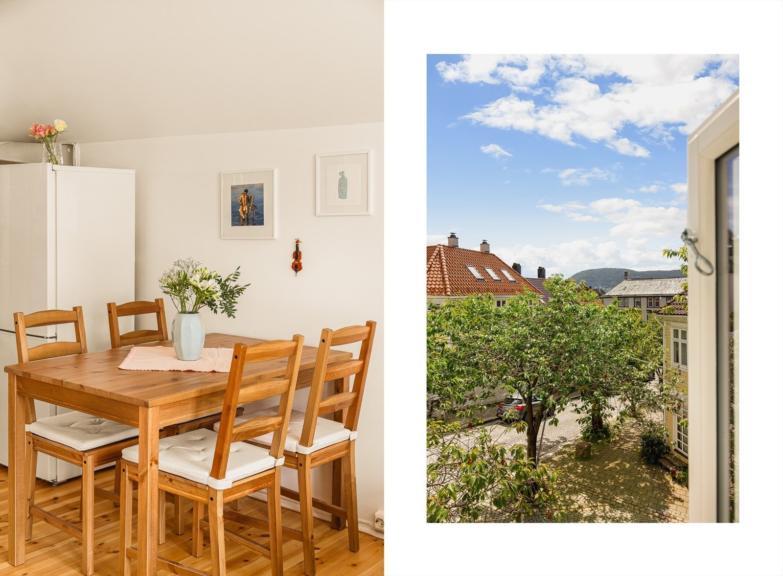 - Gode muligheter for en koselig spiseplass med utsikt til gaten - Galleribilde