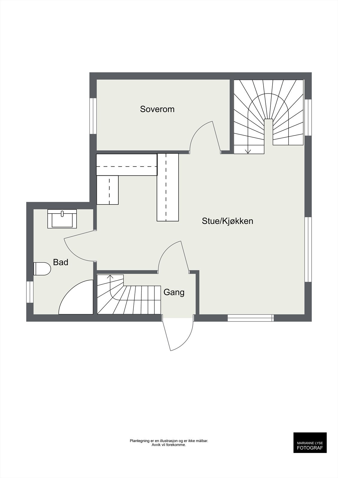 Plantegning 1.etg. Galleribilde