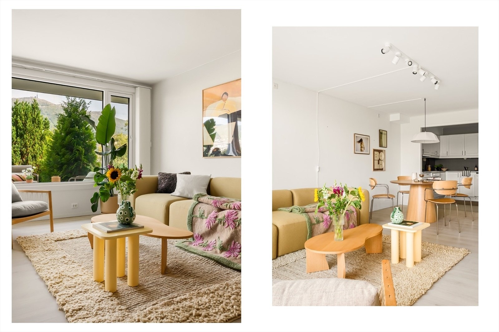 Stuen er på 23,6 m² og byr på god plass til både sofagruppe og spisebord. Galleribilde