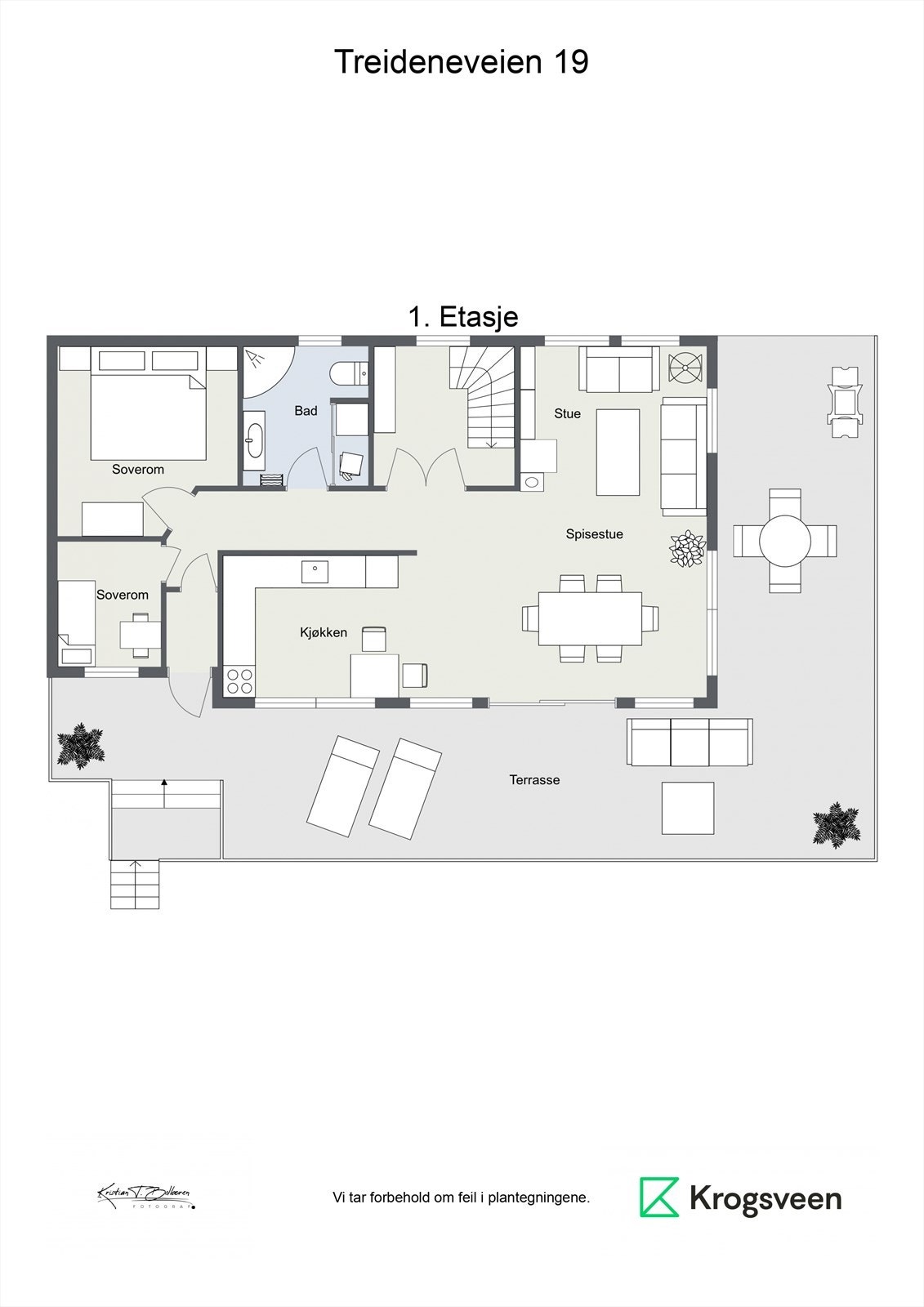 Treideneveien 19 - plantegning 1.etg. Galleribilde