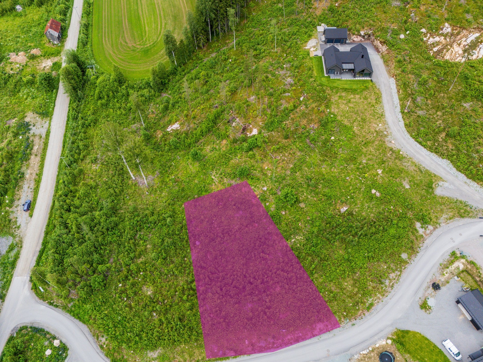 Markert tomt i bilde Galleribilde