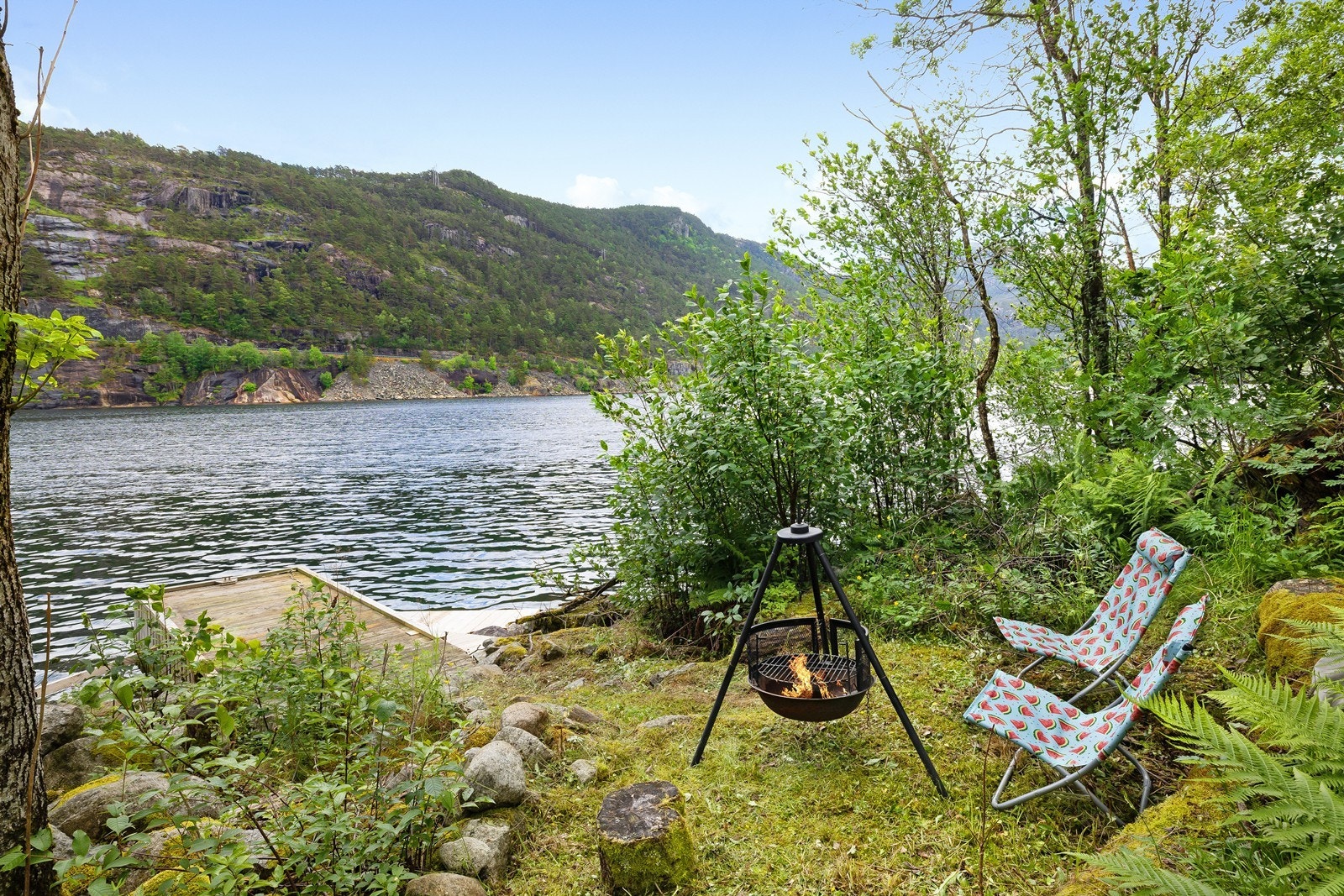 Nydelig område ved sjøkanten med tinglyst rett til brygge - et perfekt sted for morgenkaffe eller kveldsro. Galleribilde
