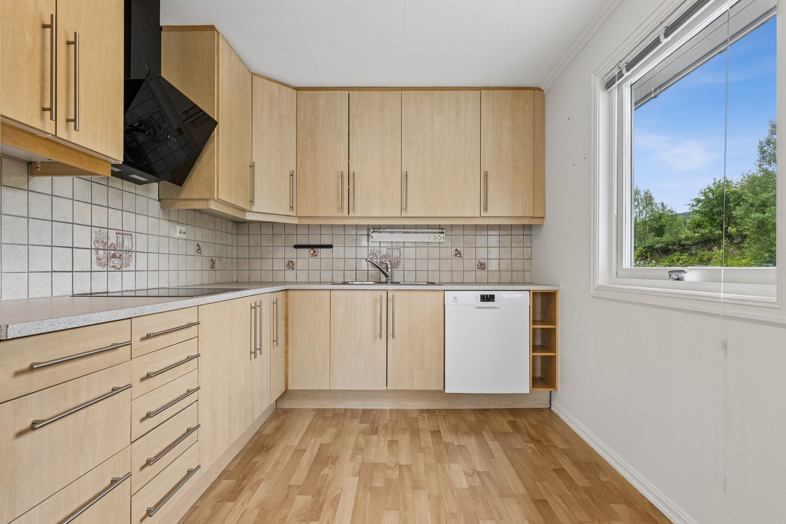 Kjøkkenet er utstyrt med platetopp og stekeovn. Galleribilde
