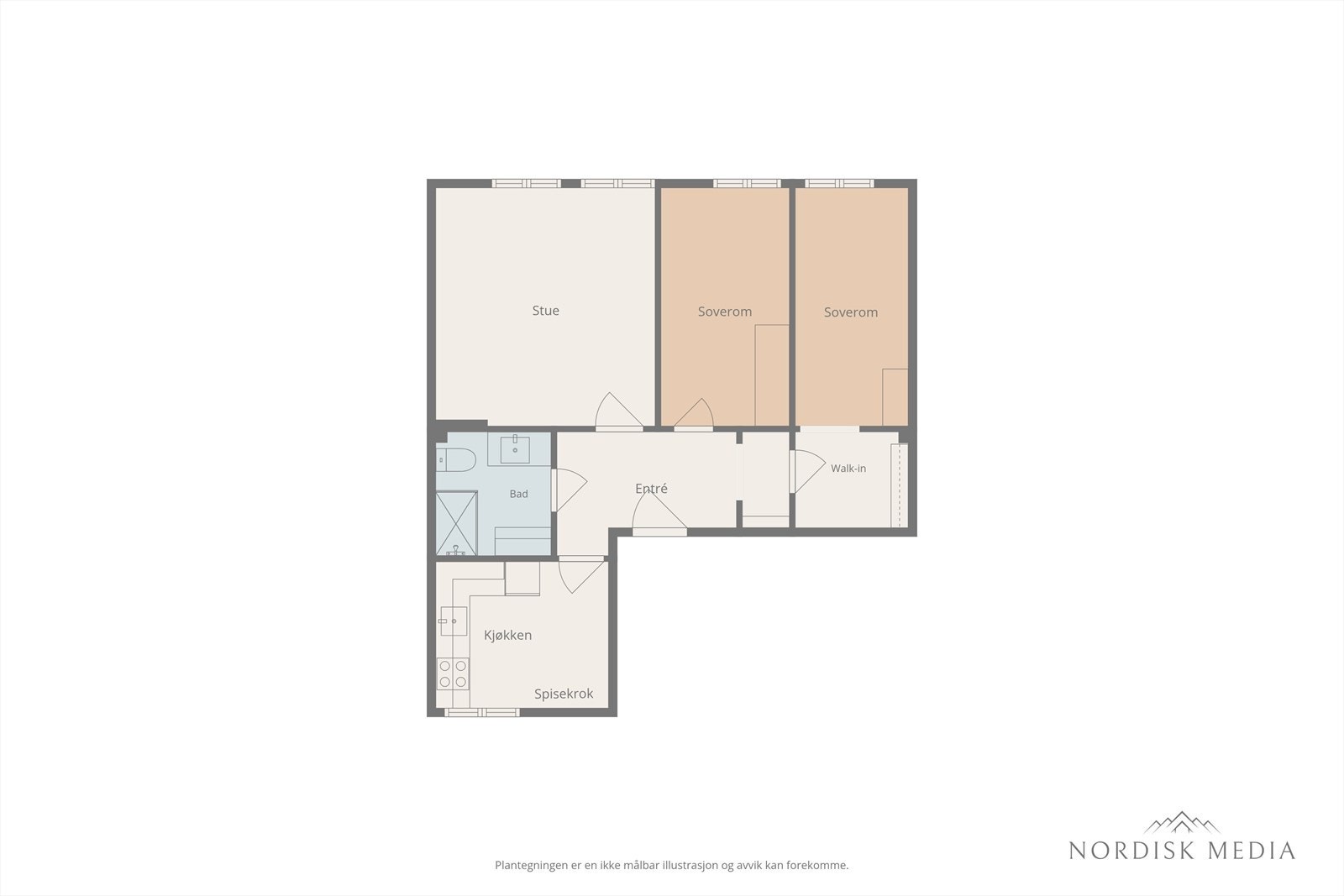 Illustrert plantegning Galleribilde