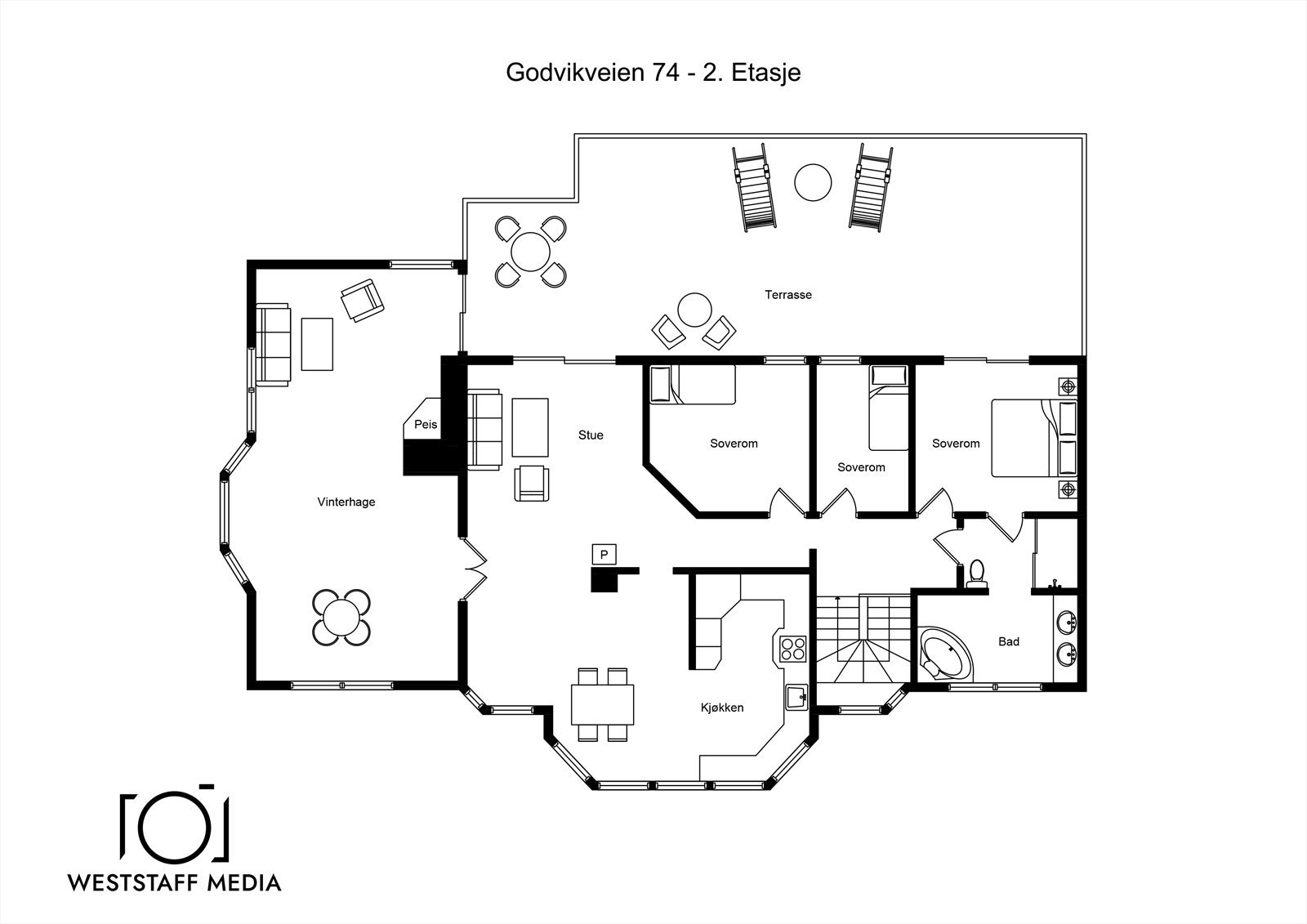 - Plantegning hovedetasje - Galleribilde