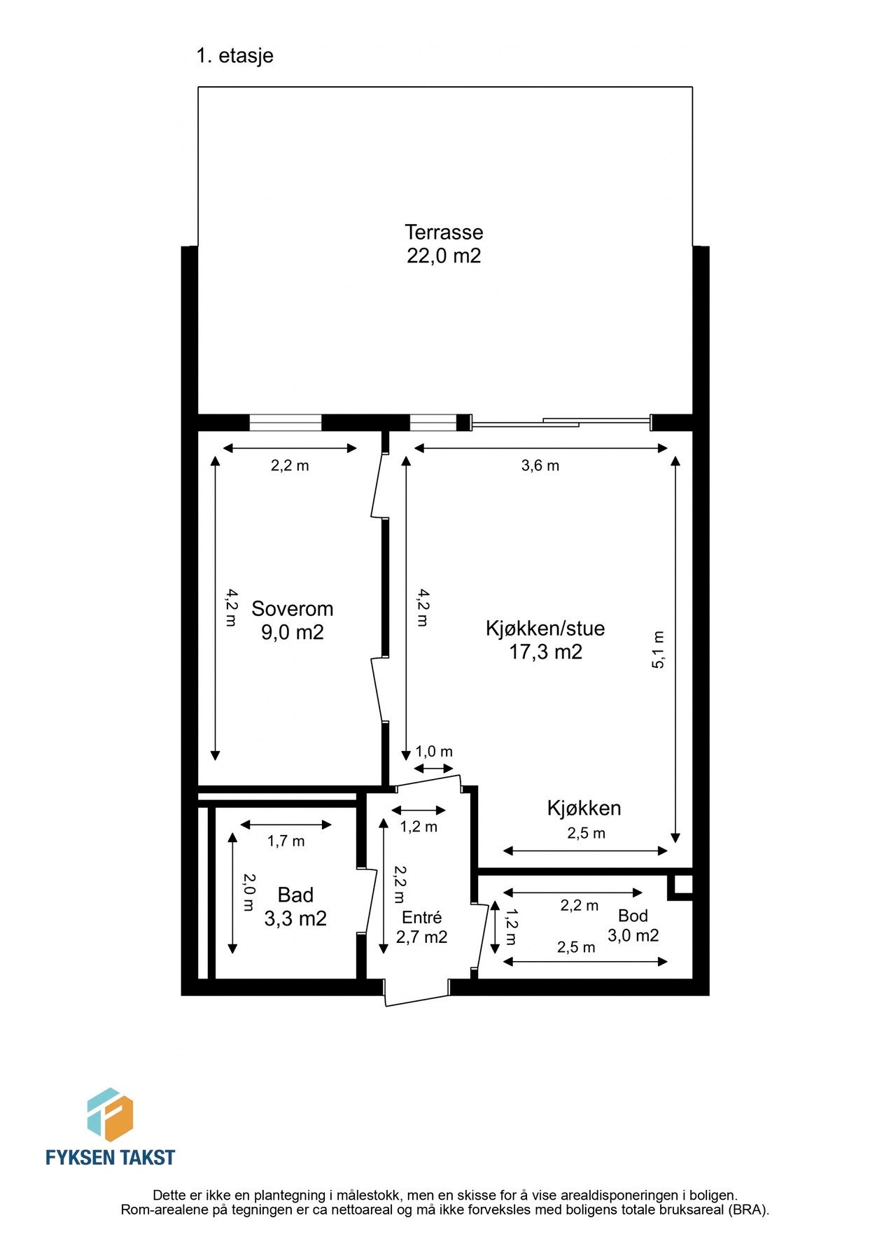 Målsatt planskisse. Galleribilde