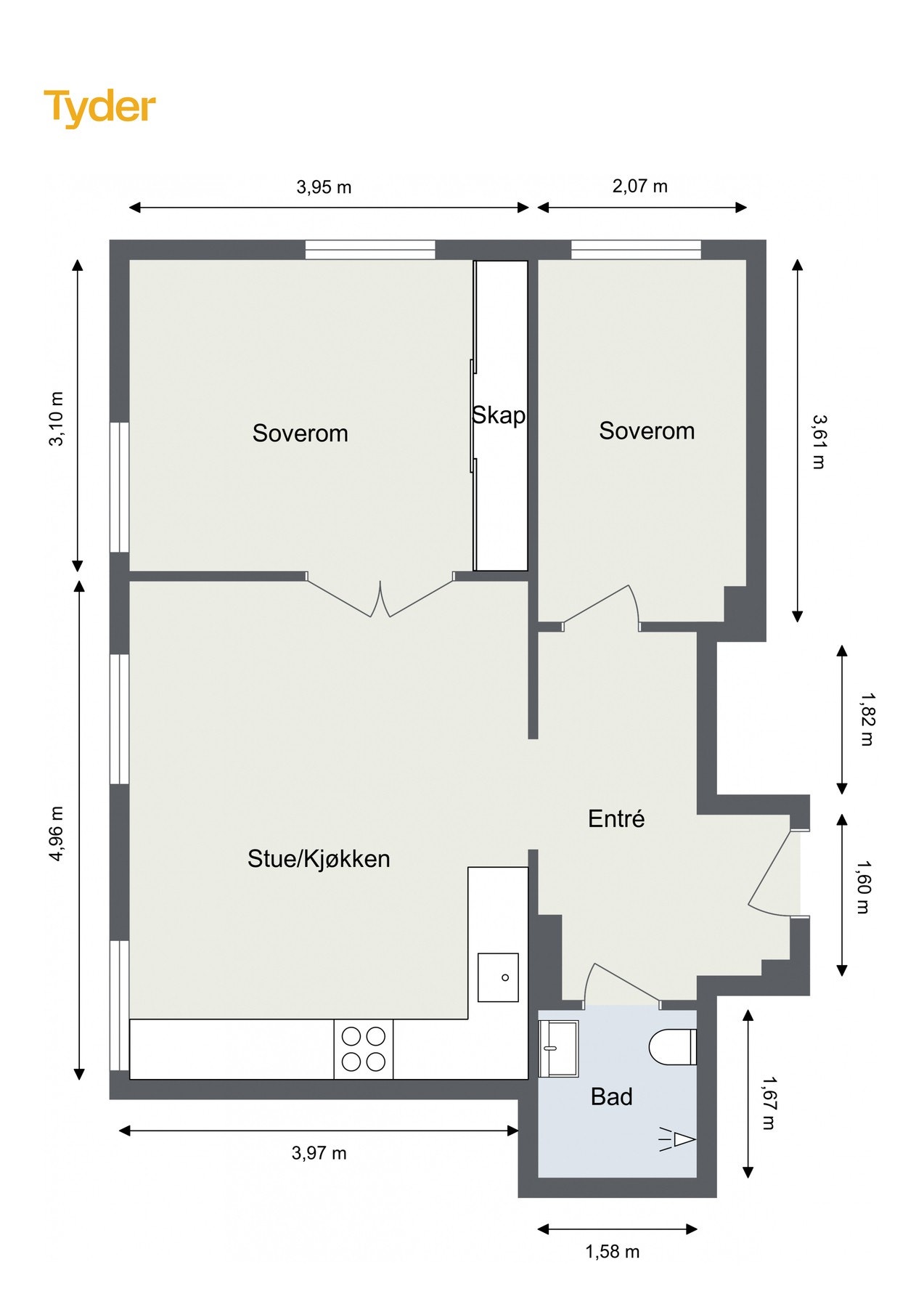 Plantegning 5. etasje Galleribilde