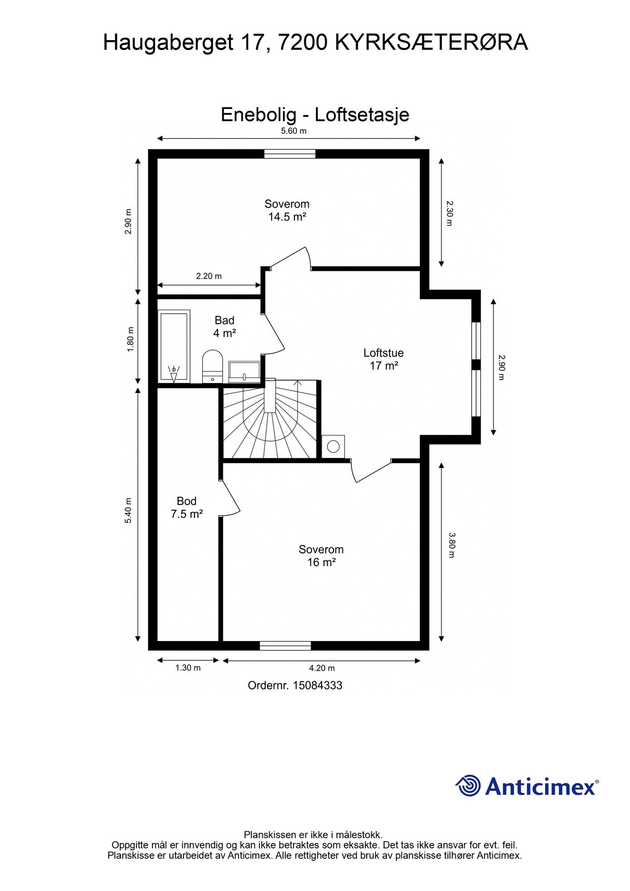 Plantegning loft. Galleribilde