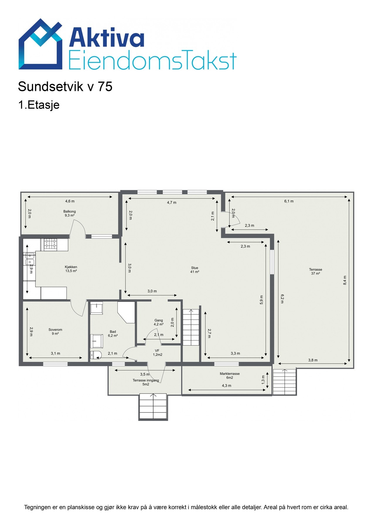 Planskisse hovedetasje Galleribilde