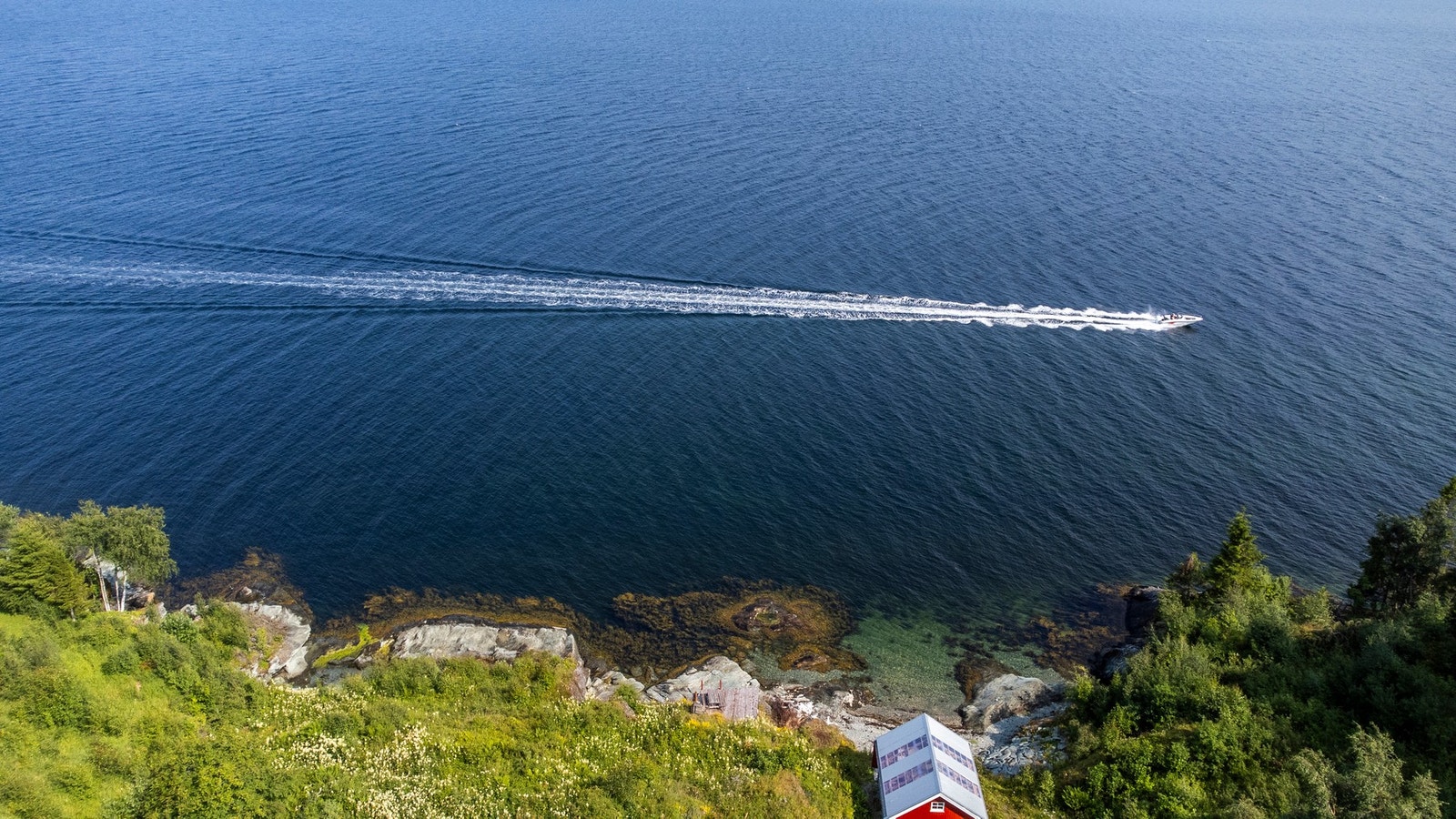 Eiendommen nyter godt av enkelt adkomst til sjøen og lang strandlinje Galleribilde