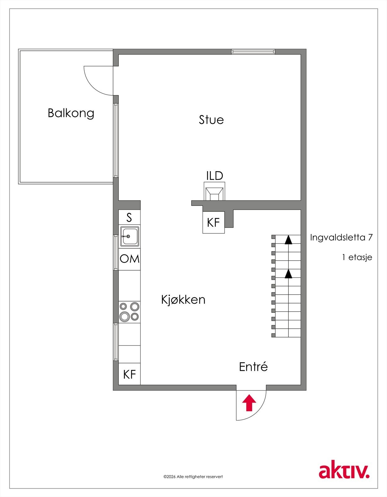 Plantegning 1. etasje Galleribilde