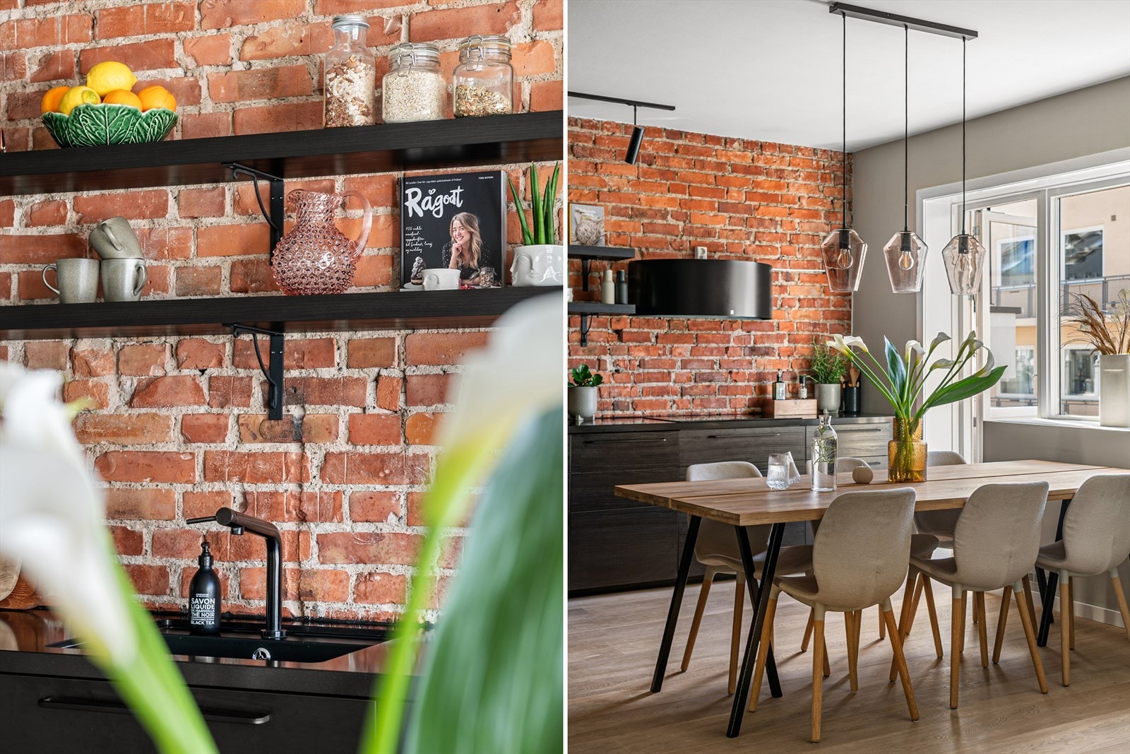 Her er den originale teglsteinsveggen hentet frem Galleribilde