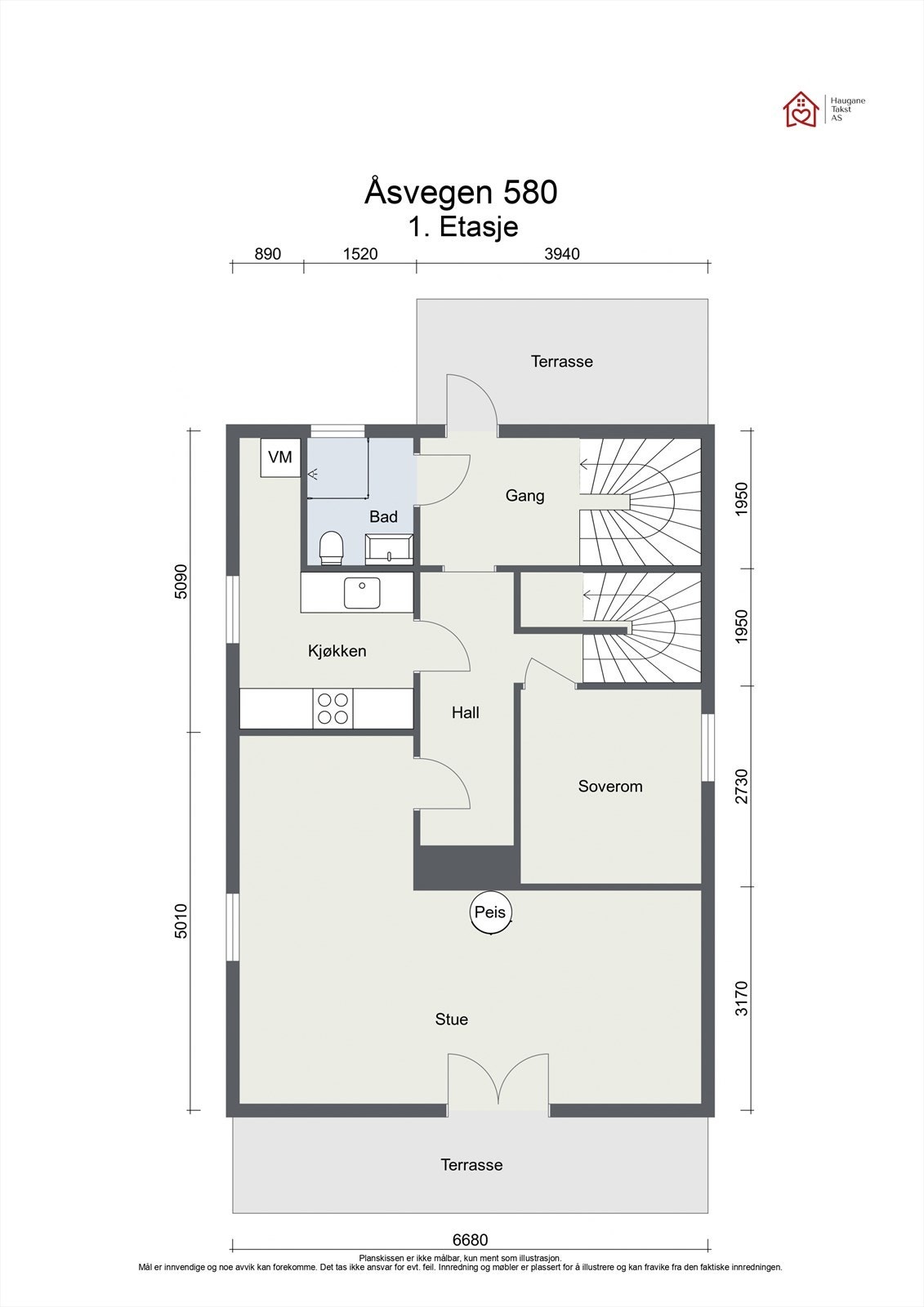 Plantegning 1. etasje Galleribilde