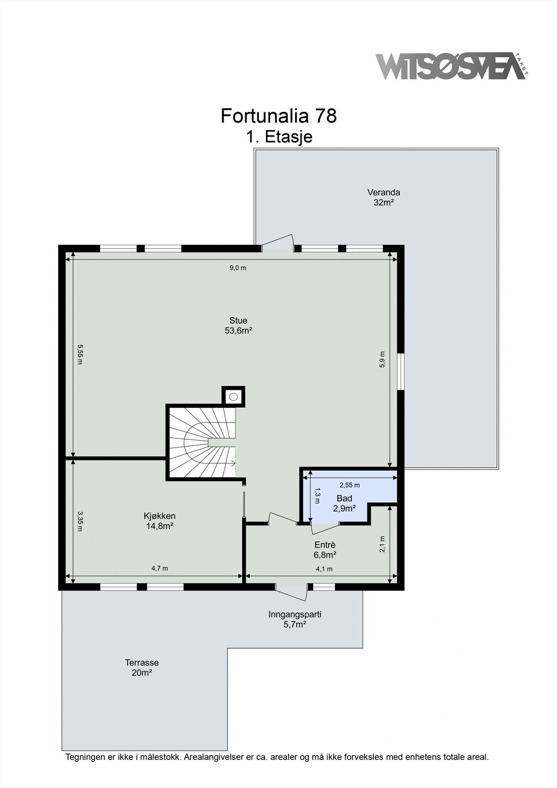 Plantegning 1. etasje Galleribilde