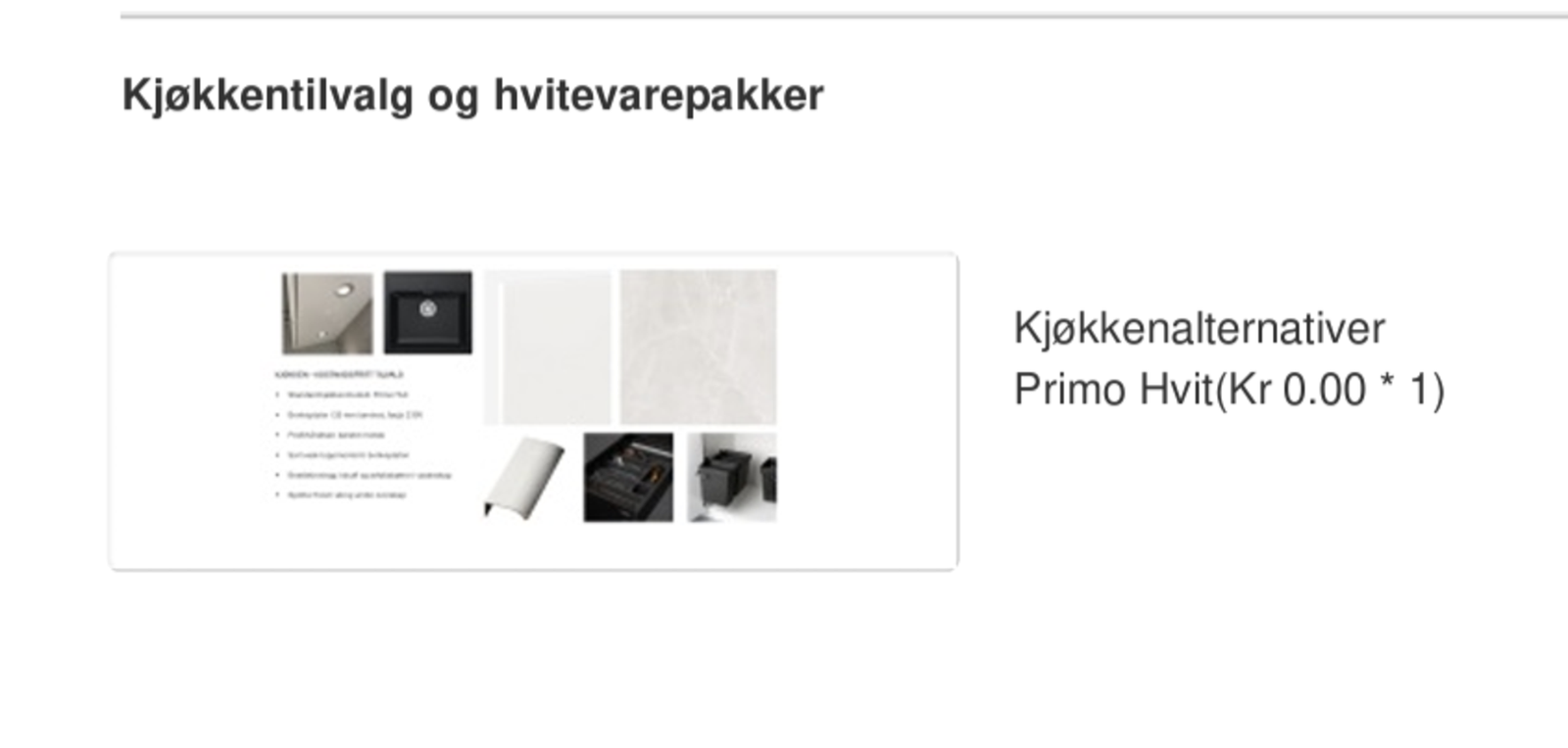 Bildet viser tilvalg for kjøkken - for nærmere beskrivelse, se vedlegg i salgsoppgaven Galleribilde