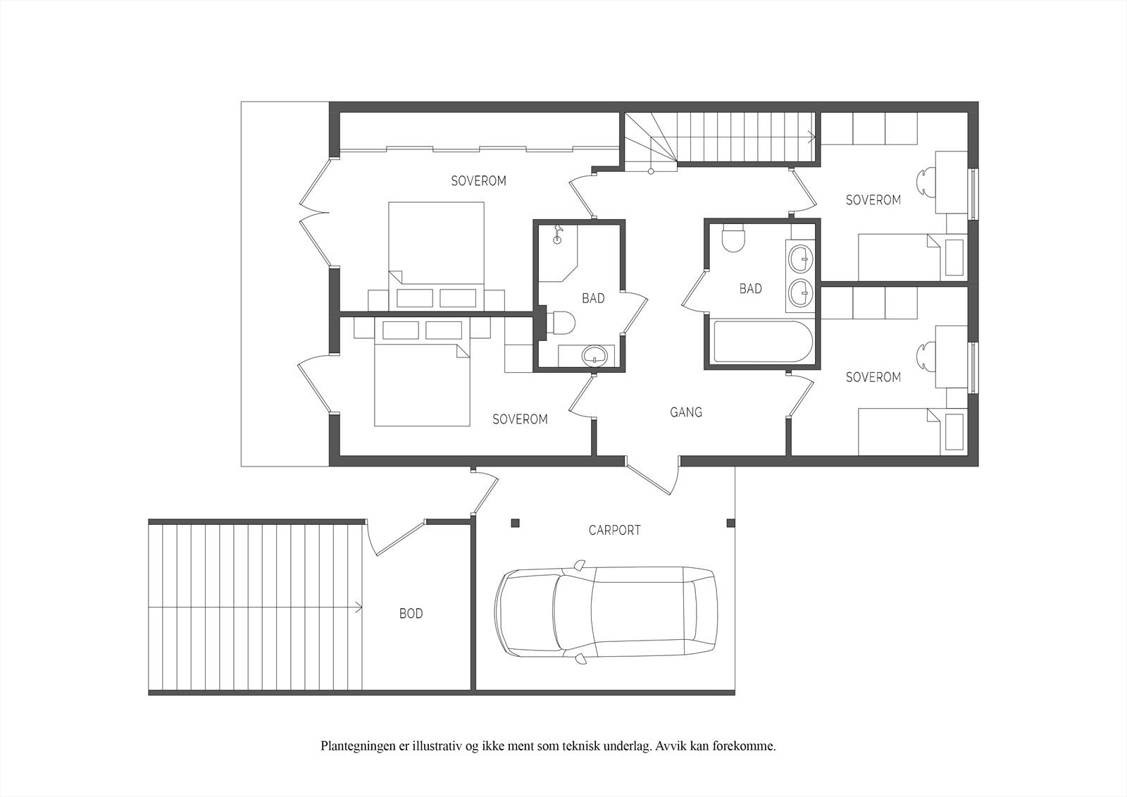 Plantegning 1. etasje Galleribilde