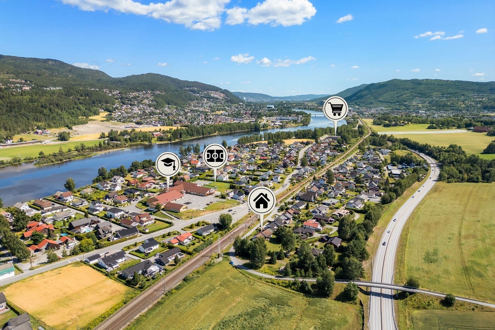 Steinberg skole (1-7 kl.) ligger kun 200 meter fra boligen. Galleribilde