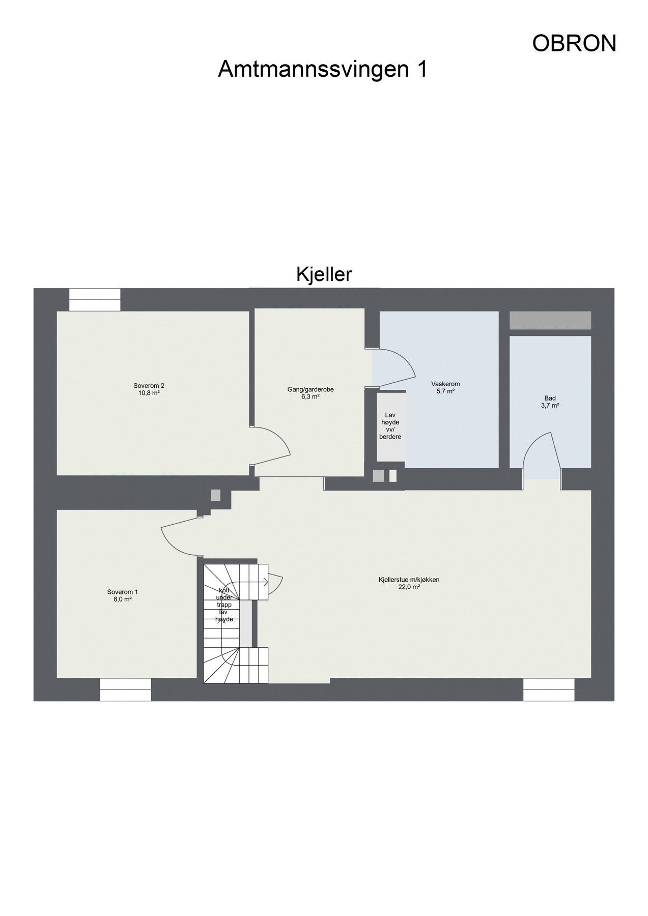 Plantegning kjeller. Galleribilde